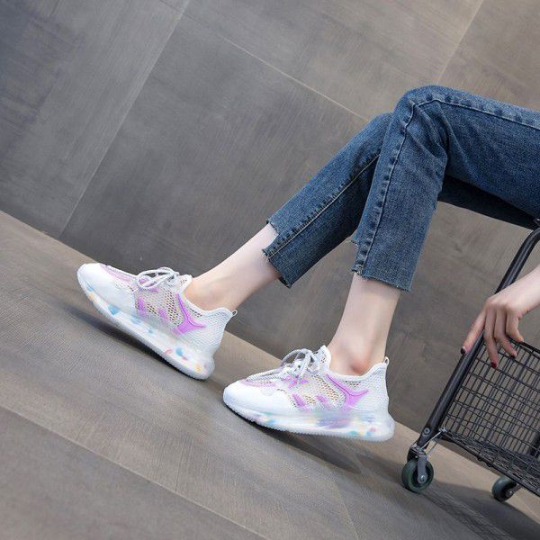 Bottom Dad Shoes Women's New Breathable Mesh Casual Sports Shoes 