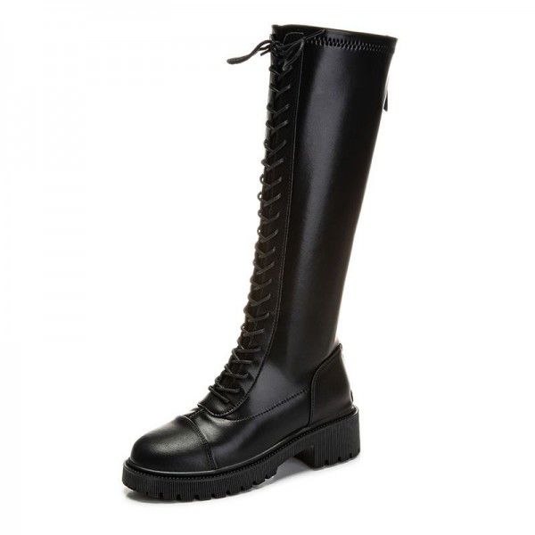 Genuine leather boots for women in winter, new style plush thick soled boots, casual thick heels, thin boots, versatile boots for children 