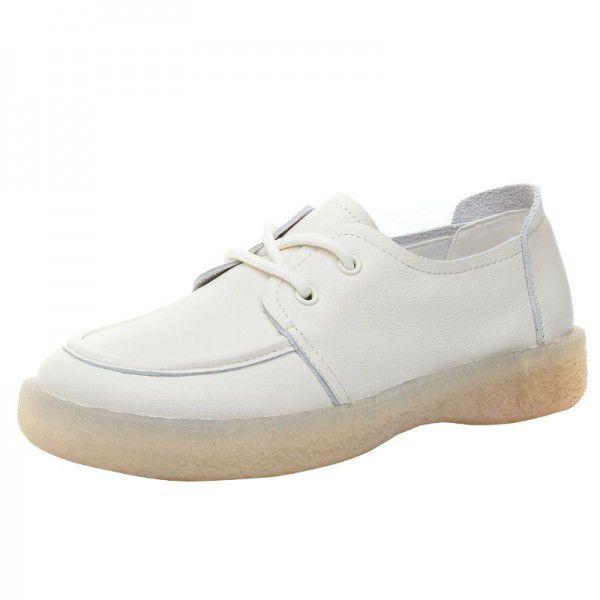 Genuine leather cow tendon sole handmade grandma's shoes, retro literature and art autumn new style, lightweight, comfortable, non slip soft sole single shoes 