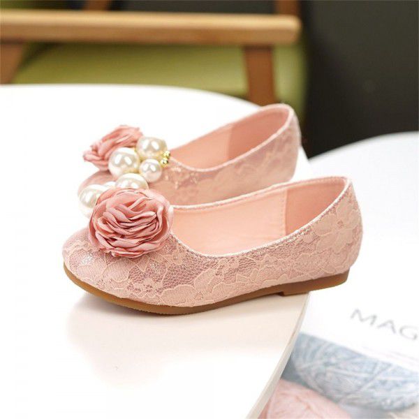 Girls' Princess Shoes Children's Leather Shoes Flower Dress Baby Shoes 