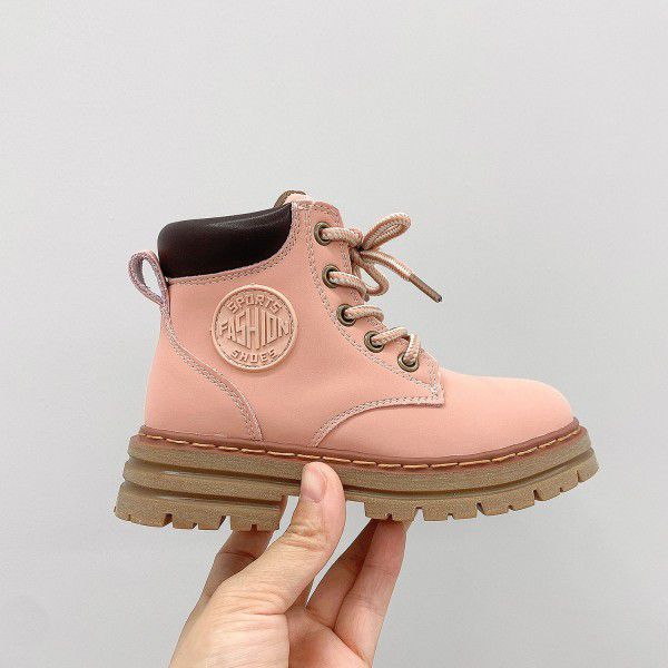 Children's Little Yellow Boots Autumn and Winter New Children's Shoes Boys and Girls' Martin Boots Middle and Big Children's Leather Boots 