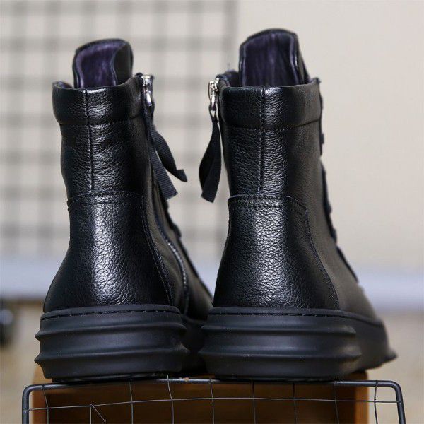 Winter Martin boots, men's work attire, leather boots, men's short boots, English Canadian men's shoes 