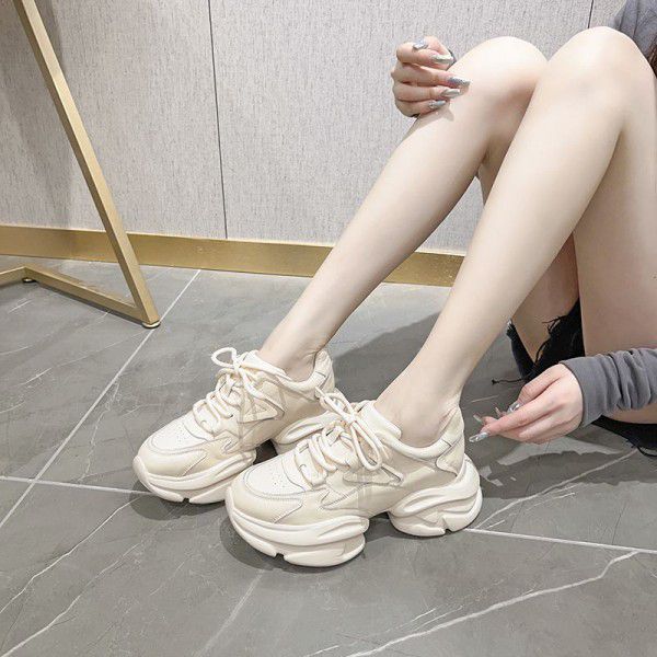 New internet celebrity sports casual shoes Korean version thick sole breathable running shoes 
