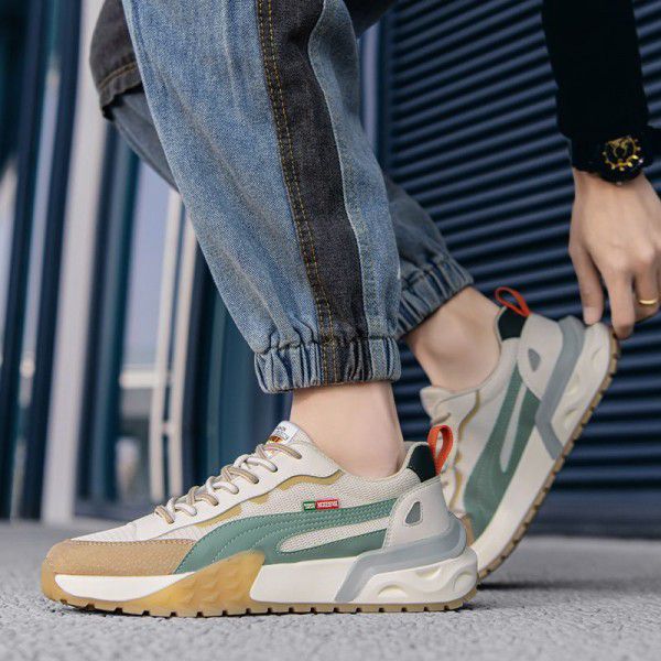 Men's shoes, breathable and trendy in summer, increase in height, thick soles, and high-quality men's versatile dad trendy shoes 