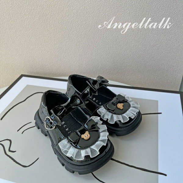 Children's Princess Shoes, Women's Treasure Shoes, Spring and Autumn Lace Shoes, Thick Sole Lolita Shoes, Girls' Little Leather Shoes 