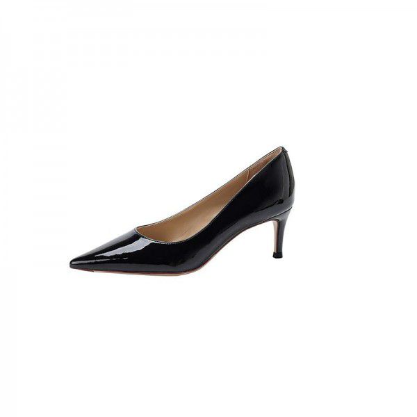 New Spring/Summer French High Heels Female Pointed Thin Heels Black Temperament Frosted Single Shoe Female 