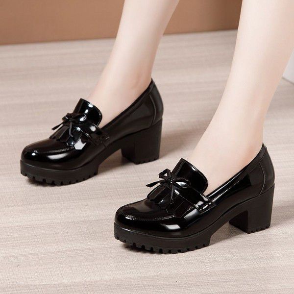 Spring and Autumn Lace up Small Leather Shoes Brit...