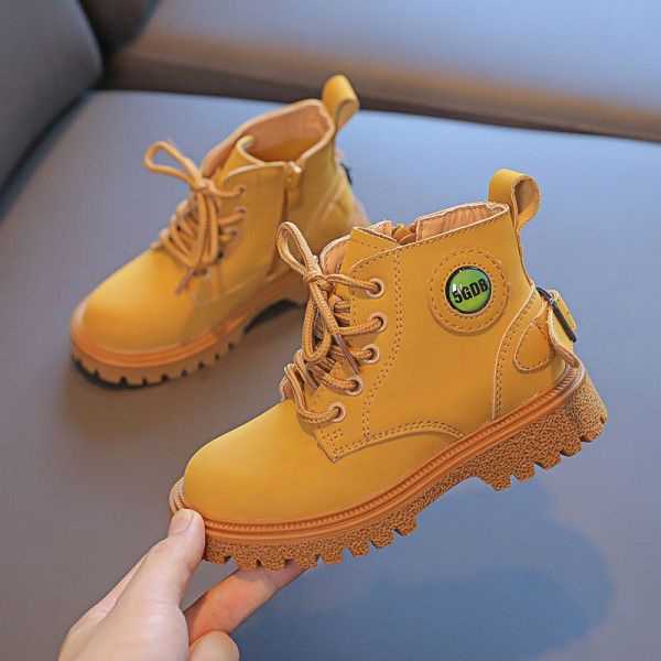 Children's Martin Boots Autumn and Winter New Girls' Fashion Trend Short Boots Boys' English Style Motorcycle Shoes 