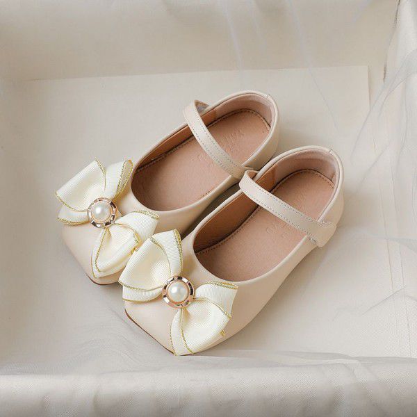 Girls' Single Shoes Princess Shoes New Baby Leather Shoes Soft Sole Grandma Shoes Children's Bean Shoes 