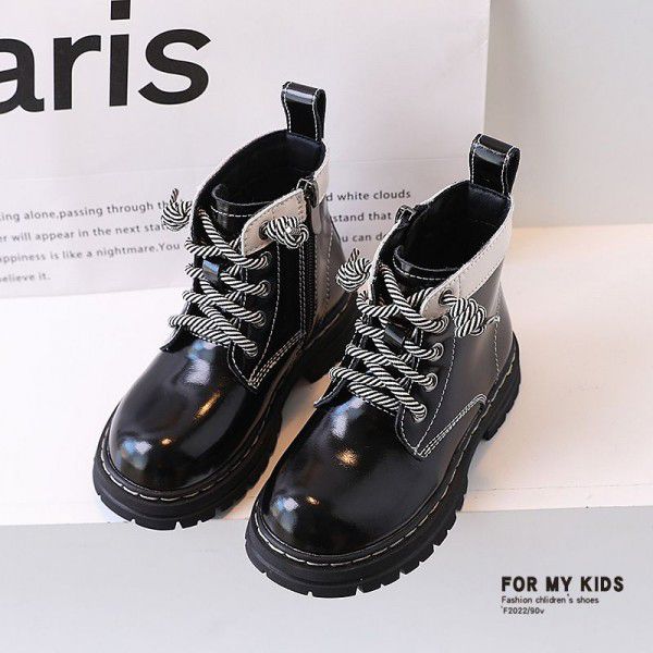 Children's genuine leather British style Martin bo...