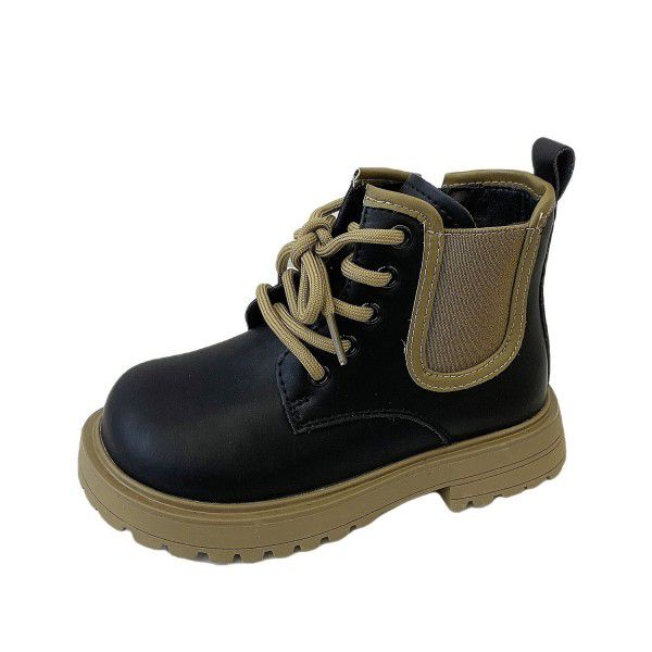 Children's Martin Boots Autumn New Girls' English Style Thick Sole Single Boot Boys' Boot 