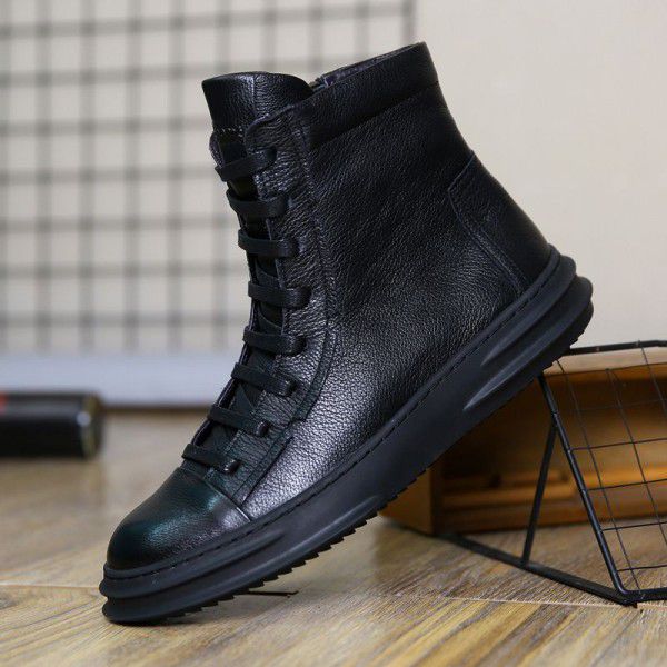 Winter Martin boots men's boots genuine leather to...