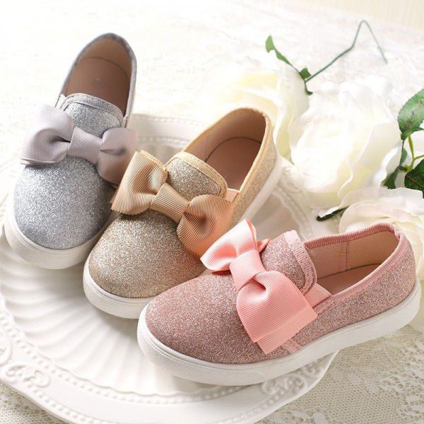 Girls' Shoes Versatile Casual Shoes Bow Children's...