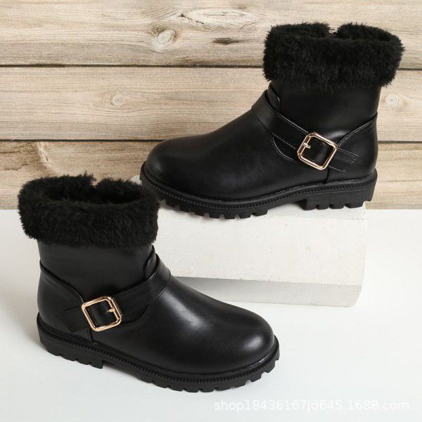 Girls' Boots New Short Boots Women's Treasure Princess Martin Boots Children's Autumn and Winter Shoes Children's Shoes Leather and Fur One Piece 