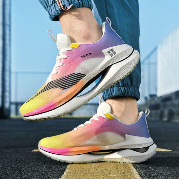 Popcorn Outdoor Sports Korean Edition Fashion Couple Casual Running Large Air Cushion Woven Men's Shoes 