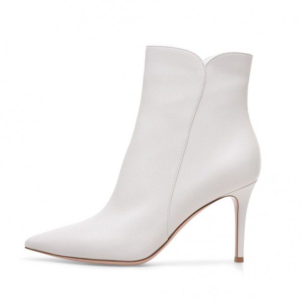 Women's pointed toe ultra high heel zippered ankle boots Spring and Autumn styles 