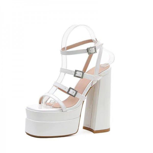 Summer New Square Headed Thick Heel Women's Shoes ...