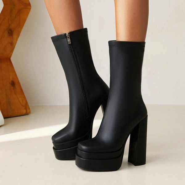New style thick heeled waterproof platform fashion...