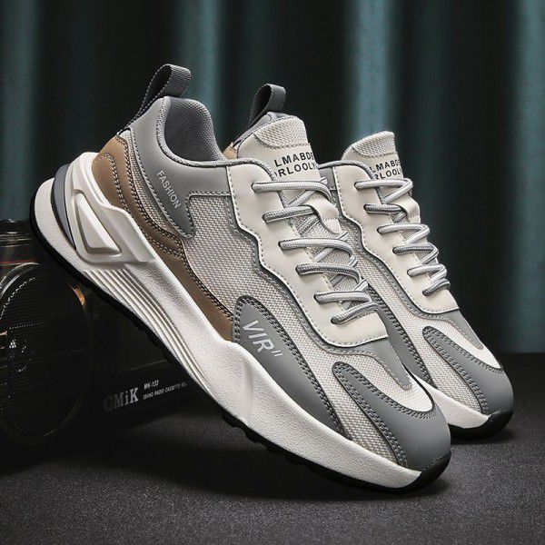Men's shoes, breathable board shoes, summer trendy brand sports dad shoes, thick sole mesh shoes, men's trendy shoes 