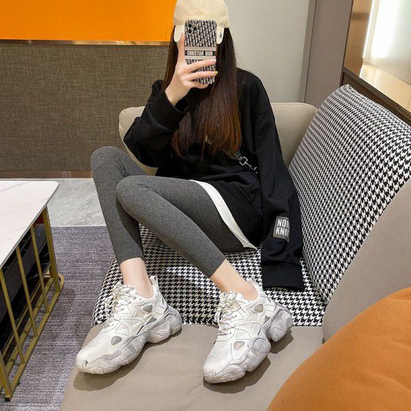Summer New Breathable Mesh Red Thick Sole Sports Shoes Small White Shoes 