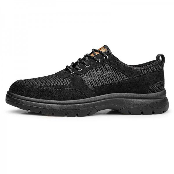 Oversized men's shoes, new summer mesh shoes, men's outdoor lightweight breathable mesh leather sports hiking shoes 