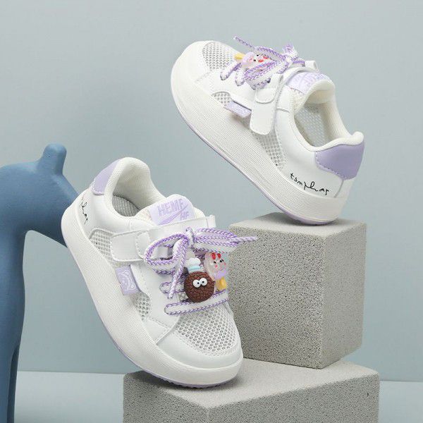Children's shoes, breathable mesh, girls' sports shoes, summer new children's hollow out soft sole, anti slip casual shoes 