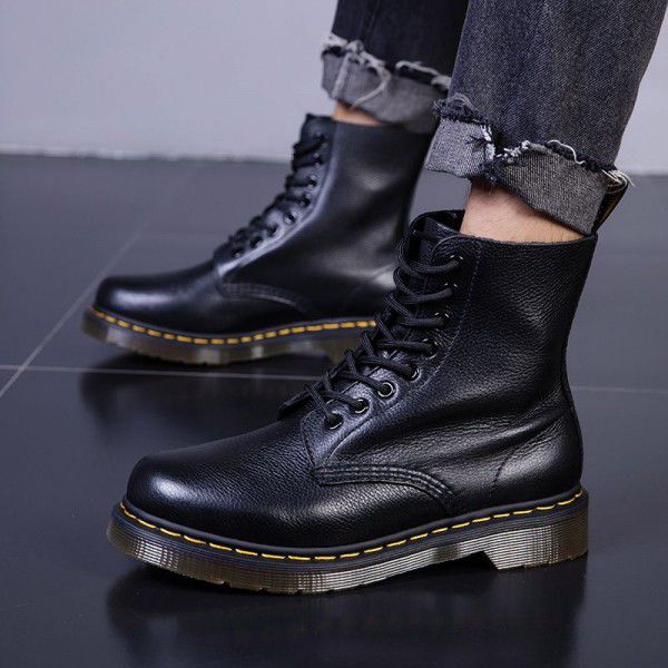 Martin boots classic 8-hole top layer cowhide lychee grain soft leather 