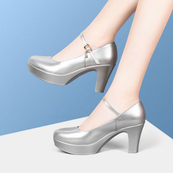 High heeled shoes, wedding thick heels, new runway shoes 