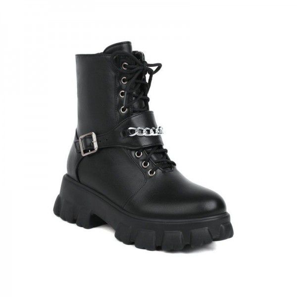 British Martin Boots Zipper Front Lace up Matsutak...