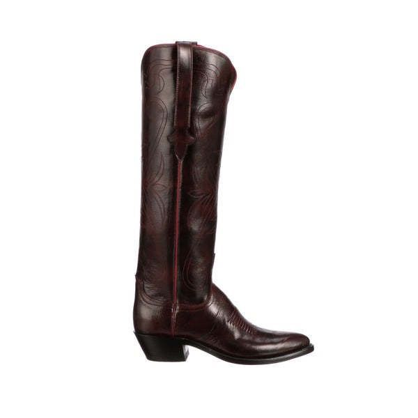 Vintage embroidered solid color long boots, pointed men's knight boots 