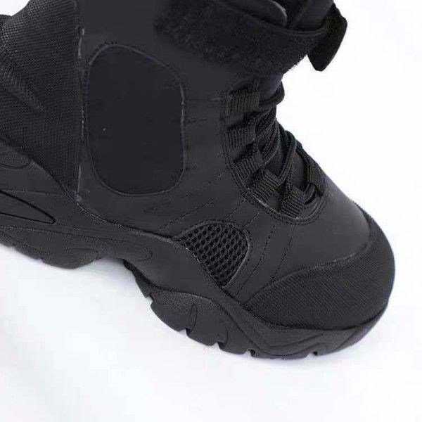 Outdoor thick soled hiking boots for men Versatile British fashion Martin boots High top leather shoes for men 