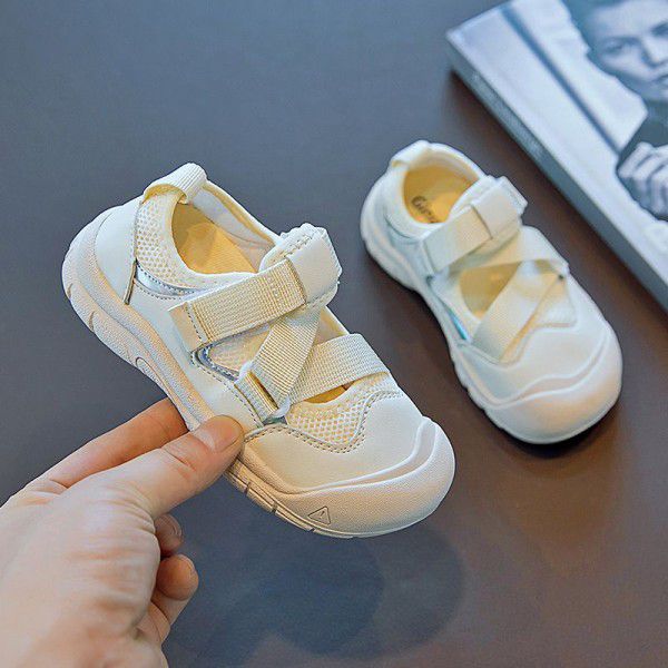 Girls' Sports Sandals Summer New Children's Leisure Breathable Mesh Shoes Boys' Baotou Baby Shoes 