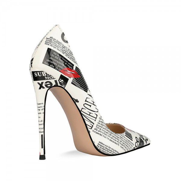 Fashion high heels, women's slim heels, pointed toe shoes, runway shoes, single shoes, large wedding shoes 