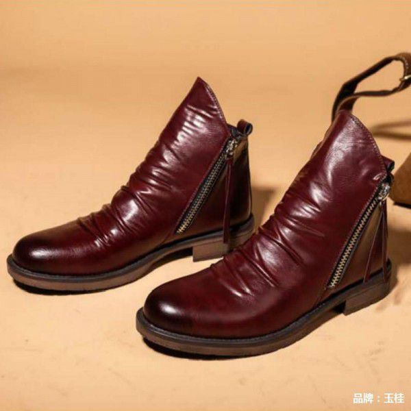 Autumn Martin boots, British style men's boots, retro leather boots, Korean version, men's high top work clothes, men's shoes 