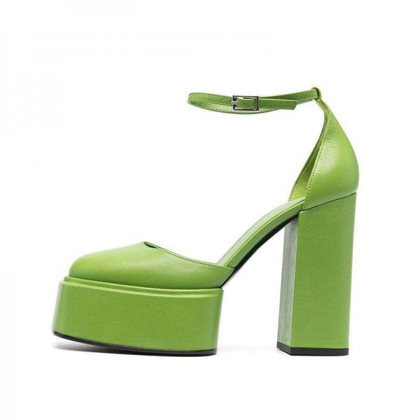 New High Heels Women's Thick Heels Waterproof Platform Super High Heels Waterproof Platform Single Shoes Women's Hollow Sandals Women 
