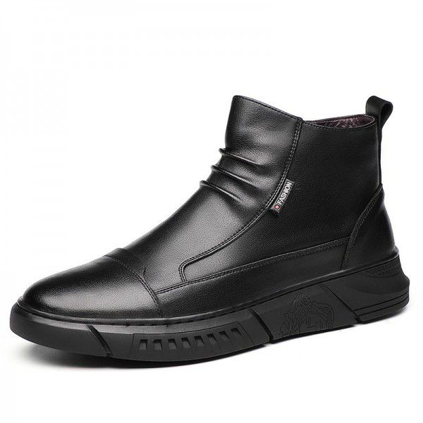 Men's Martin boots New Versatile British style high top shoes Men's winter cotton shoes Chelsea boots Men's boots 