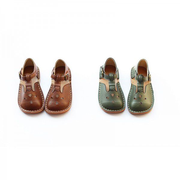 Retro Spring New Hollow Soft Sole Korean Children'...