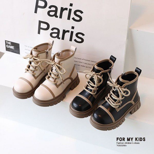 Children's niche contrasting Martin boots, girls' ...