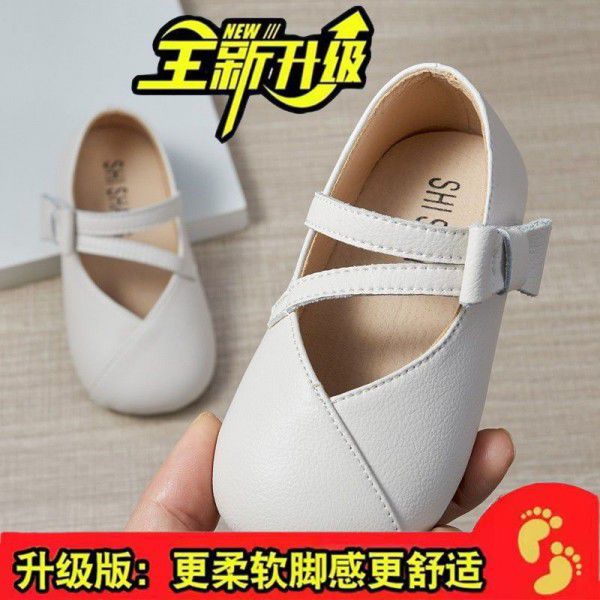 Girls' New Princess Shoes Spring and Autumn Season Shoes Children's Baby Anti slip Leather Breathable Soft Sole Single Shoes Baby Walking Shoes 