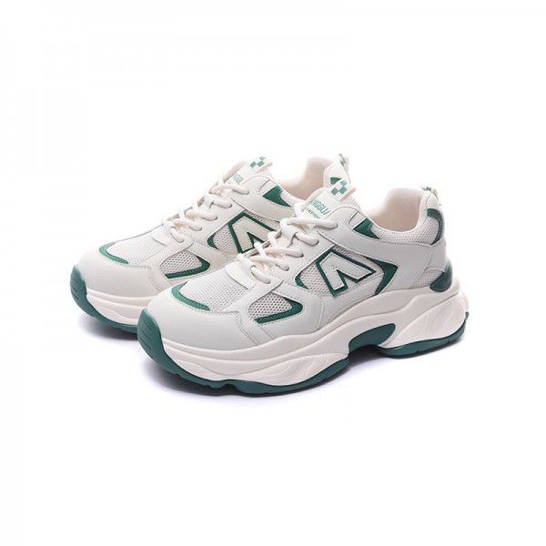 Seasonal New Versatile Couple Breathable Thick Sole Women's Shoes Sports Shoes Casual Elevated Shoes 