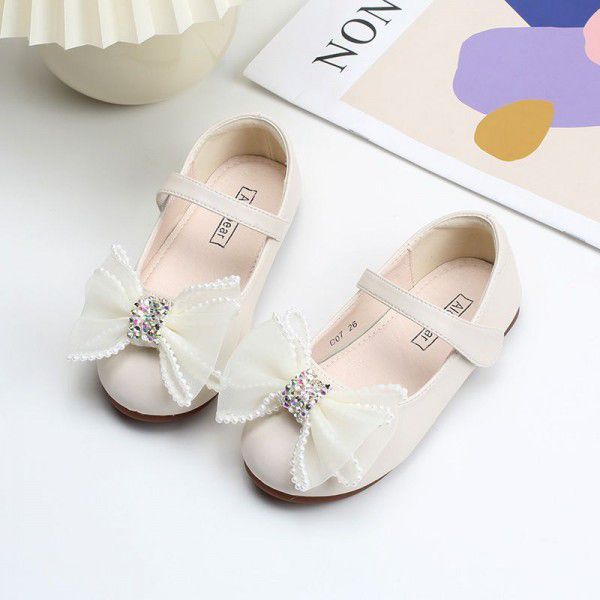 Girls' Princess Shoes New Spring and Autumn Seasons Fashionable Baby Children's Leather Shoes Versatile Soft Sole Single Shoe Performance Shoes 