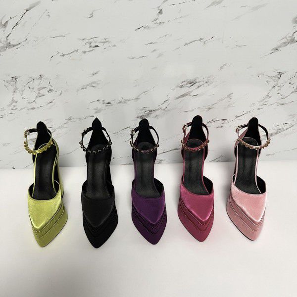 Colorful rhinestone waterproof platform with thick...