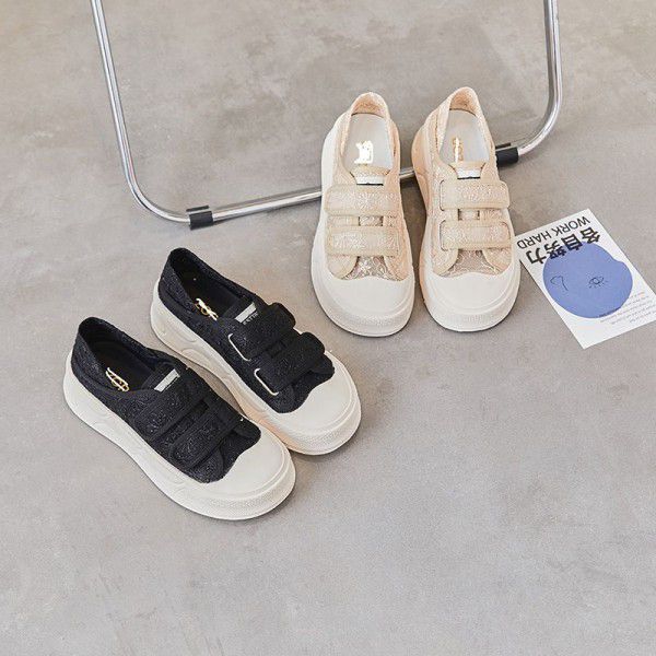New casual double wear breathable flat bottomed women's shoes with Velcro mesh shoes 