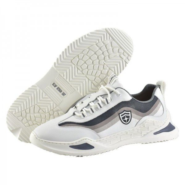 Genuine leather small white shoes, flat casual sports mesh, breathable 