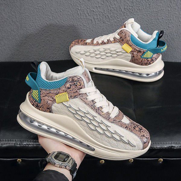 New men's casual spring and autumn running shoes, sports shoes, fish scale men's breathable shoes 
