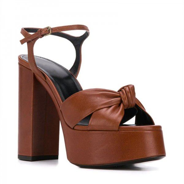 High heeled sandals with Roman straps and thick heel waterproof platform 