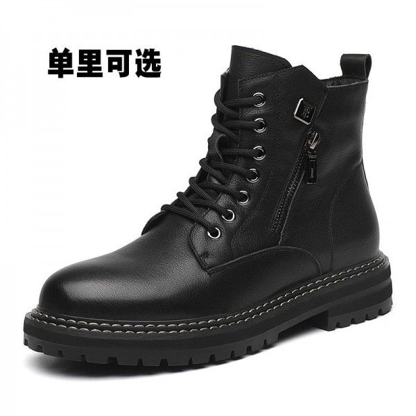 Winter Martin boots, men's work attire, leather boots, men's short boots, English Canadian men's shoes 