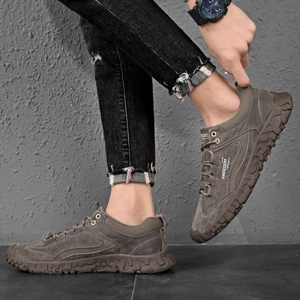 Thick soled casual construction shoes for men's mountaineering shoes 