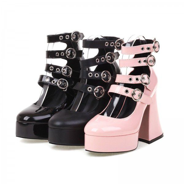 New Spring and Autumn High Heel Buckle Women's Fashion Shoes 