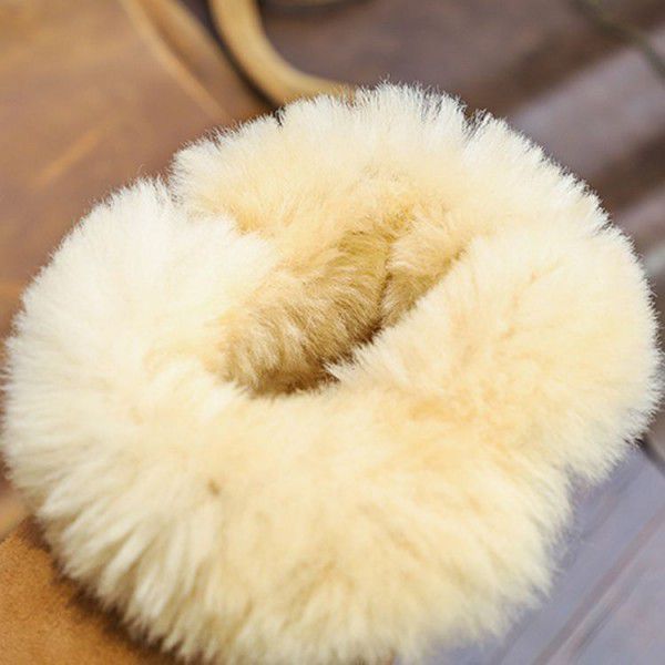 Children's snow boots, leather and fur integrated, parent-child pure sheepskin boots, thickened and warm wool for children and adults 